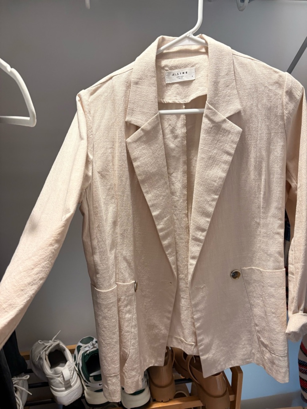Alpine Light Cream Linen-Texture Blazer